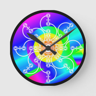 Reloj de pared acrílico de luz solar de flores