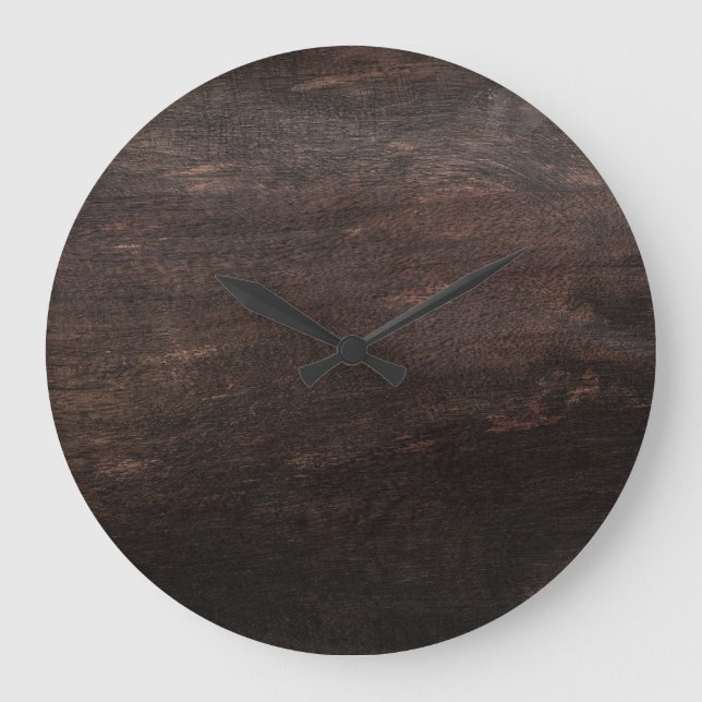 Reloj de pared acrílico de madera oscura (Anverso)