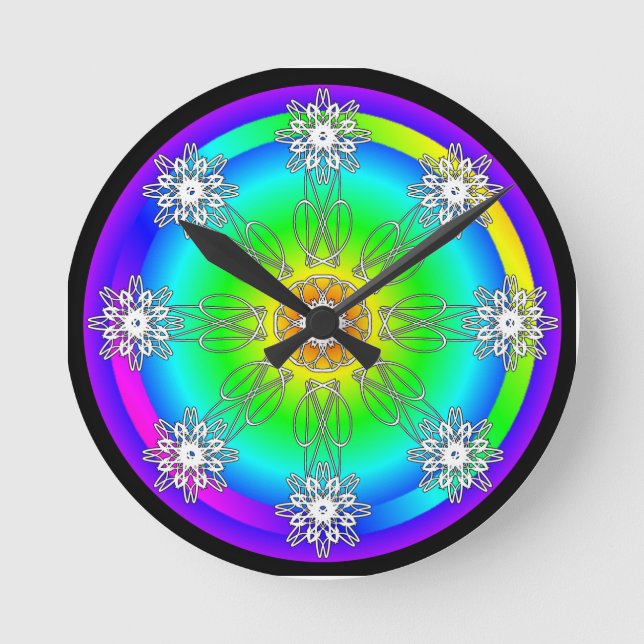 Reloj de pared acrílico de Mandala celta (Anverso)
