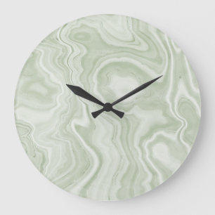 Reloj de pared acrílico de mármol verde sage