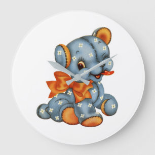 Reloj de pared acrílico de oso Stitch azul