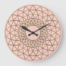 Reloj de pared acrílico de patrón circular rosado