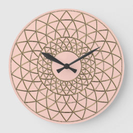 Reloj de pared acrílico de patrón circular rosado