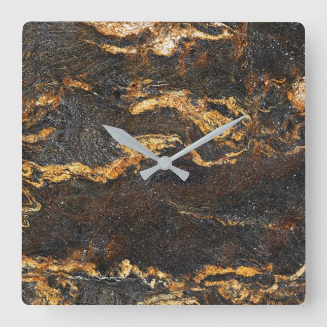 Reloj de pared acrílico de patrón de piedra de gra (Anverso)
