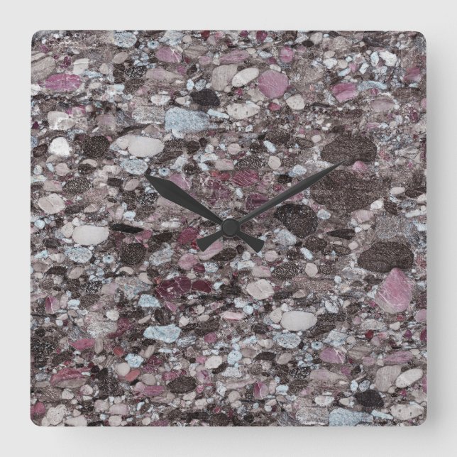 Reloj de pared acrílico de patrón de piedra de gra (Anverso)