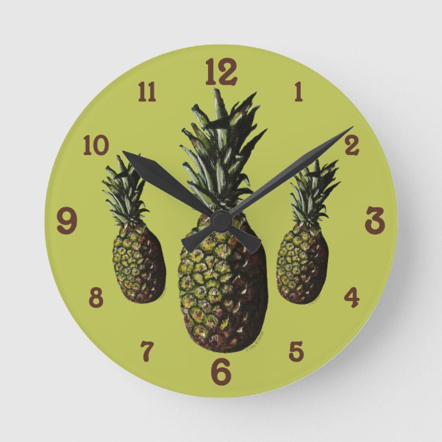 Reloj de pared acrílico de piña (Anverso)