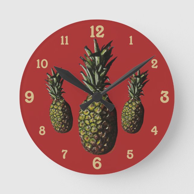 Reloj de pared acrílico de piña (Anverso)