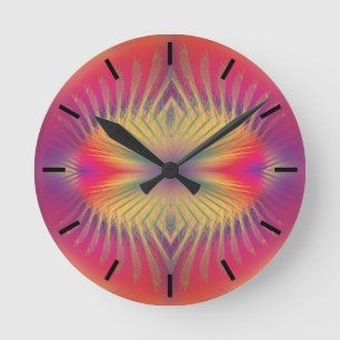 Reloj de pared acrílico de plumas arcoiris