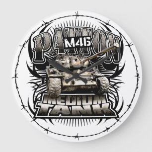 Reloj de pared acrílico de reloj grande M46 Patton