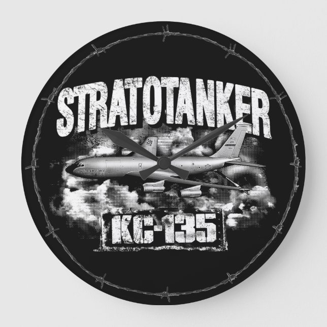 Reloj de pared acrílico de Stratotanker KC-135 (Anverso)