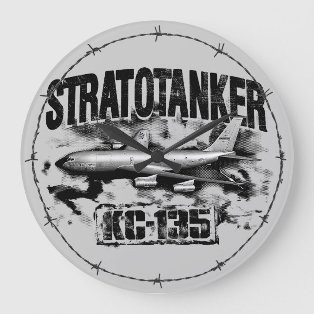 Reloj de pared acrílico de Stratotanker KC-135 (Anverso)