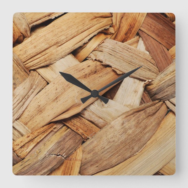 Reloj de pared acrílico de tejer de cesta (Anverso)