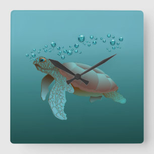 Reloj de pared acrílico de tortuga marina