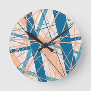 Reloj de pared acrílico de verano de franjas abstr