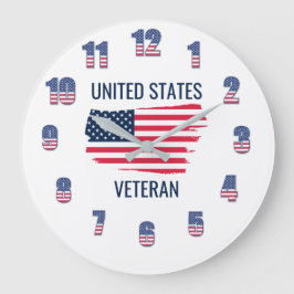 Reloj de pared acrílico de veteranos de los Estado