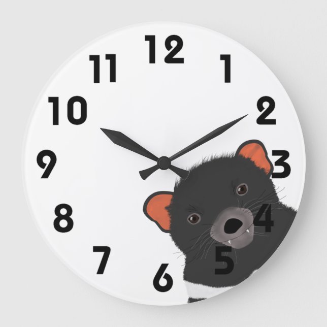 Reloj de pared acrílico del demonio de Tasmania (Anverso)