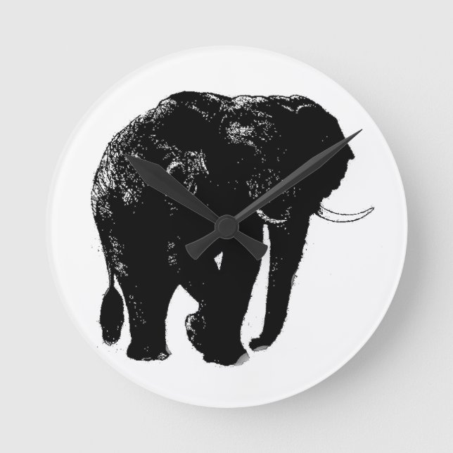 Reloj de pared acrílico del elefante (Anverso)