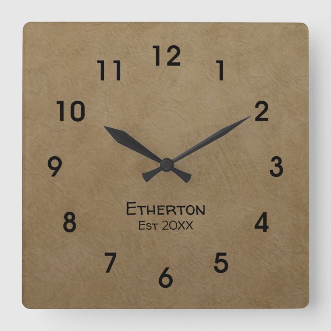 Reloj de pared acrílico del patrón de Tan Stucco (Anverso)