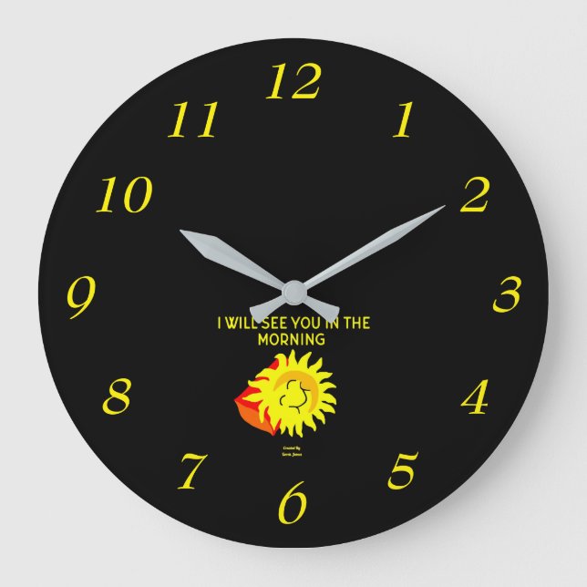 Reloj de pared acrílico del Sol Nocturno (Anverso)