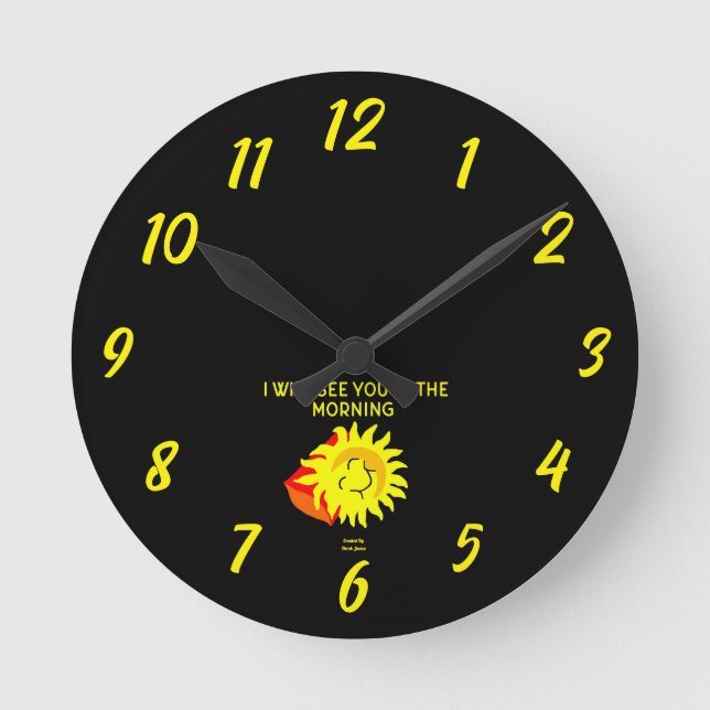Reloj de pared acrílico del Sol Nocturno (Anverso)