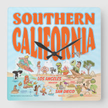 Reloj de pared acrílico del sur de California