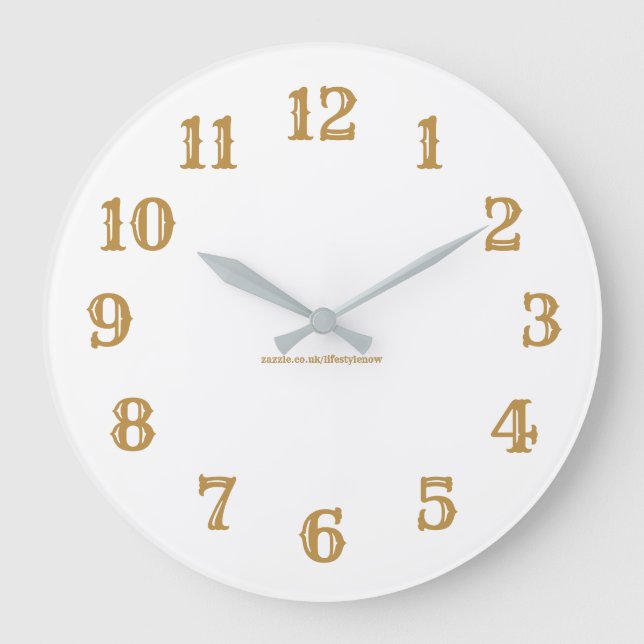 Reloj de pared acrílico - Dorado (Anverso)