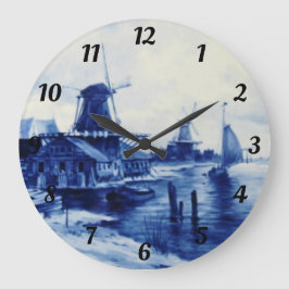 Reloj de pared acrílico estilo Delft