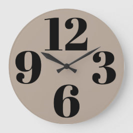 Reloj de pared acrílico - fondo beige gran número