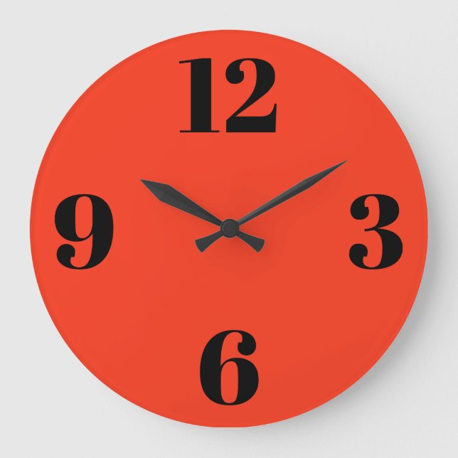 Reloj de pared acrílico - fondo Naranja (Anverso)