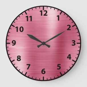 Reloj de pared acrílico glam rosa dorado rosa con 