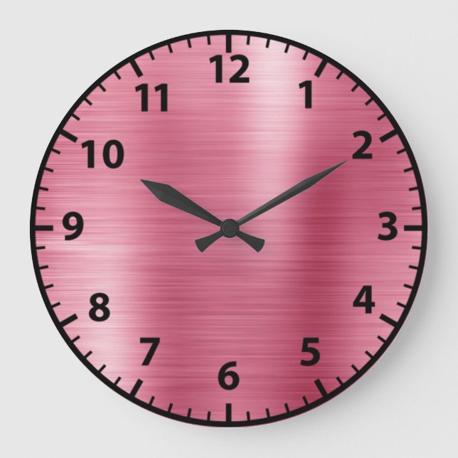 Reloj de pared acrílico glam rosa dorado rosa con  (Anverso)