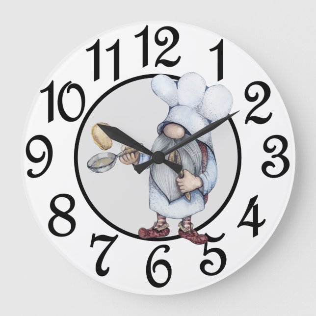 Reloj de pared acrílico Gnome de cocina (Anverso)