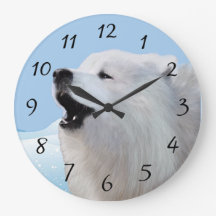 Reloj de pared acrílico grande de Samoyed