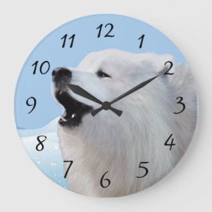 Reloj de pared acrílico grande de Samoyed
