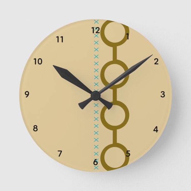 Reloj de pared acrílico Honey Biege Gold Glow (Anverso)
