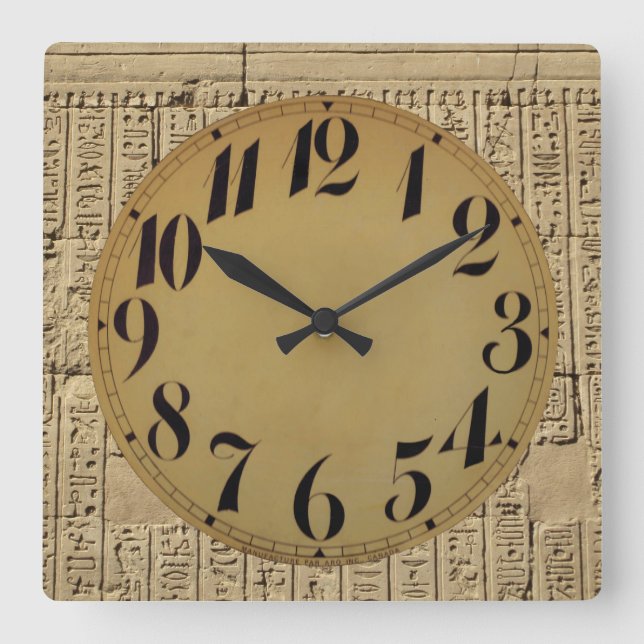Reloj de pared acrílico jeroglífico egipcio (Anverso)