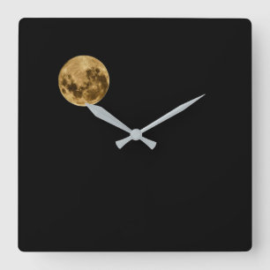 Reloj de pared acrílico Luna, cielo negro