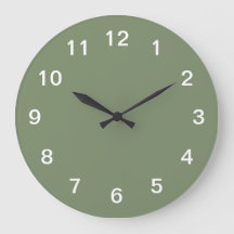 Reloj de pared acrílico minimalista verde salvia