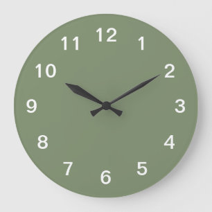 Reloj de pared acrílico minimalista verde salvia