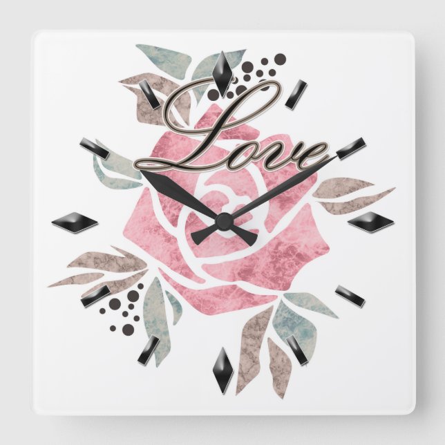 Reloj de pared acrílico Mosaico romántico texturad (Anverso)