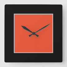 Reloj de pared acrílico negro/Naranja