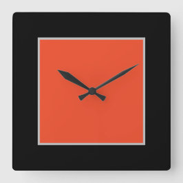 Reloj de pared acrílico negro/Naranja