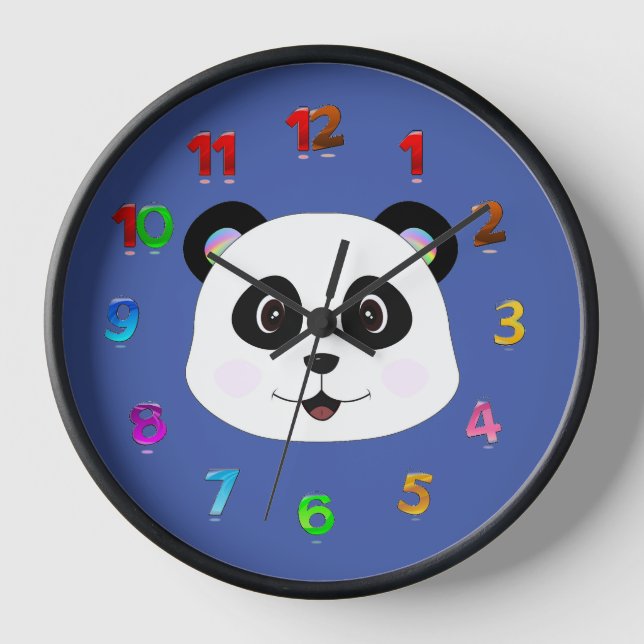 Reloj de pared acrílico Panda Face (Anverso)