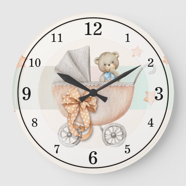 Reloj de pared acrílico personalizado de Teddy Bea (Anverso)