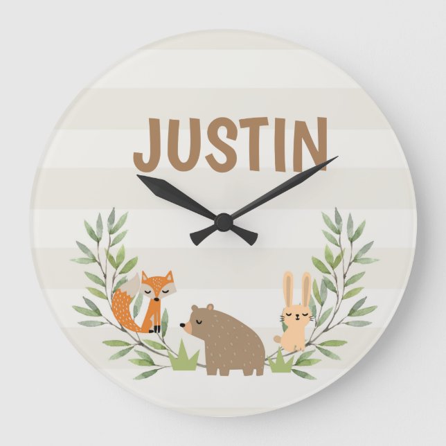 Reloj de pared acrílico personalizado para niños (Anverso)