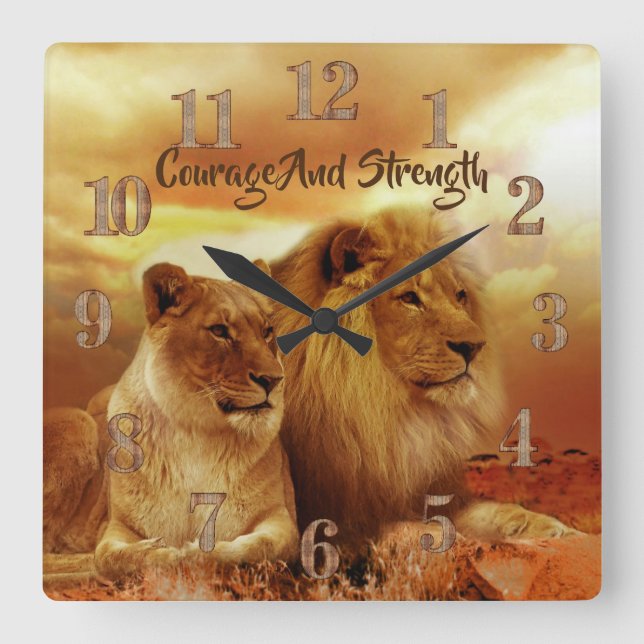 Reloj de pared acrílico Regal Lions Leona (Anverso)