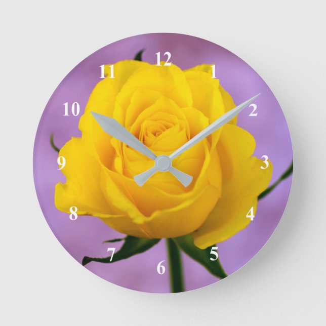 Reloj de pared acrílico rosa amarillo (Anverso)