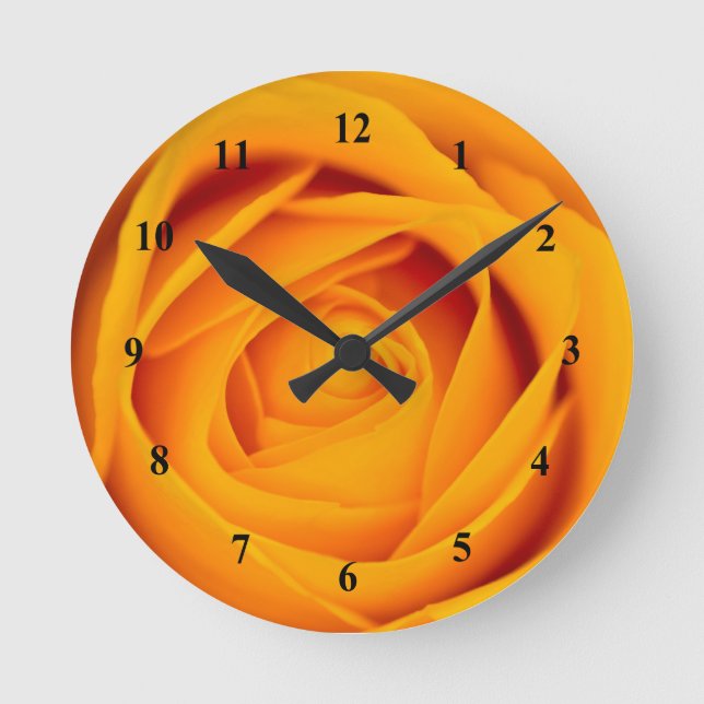 Reloj de pared acrílico rosa amarillo (Anverso)