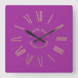 Reloj de pared acrílico rosa Carpe Diem
