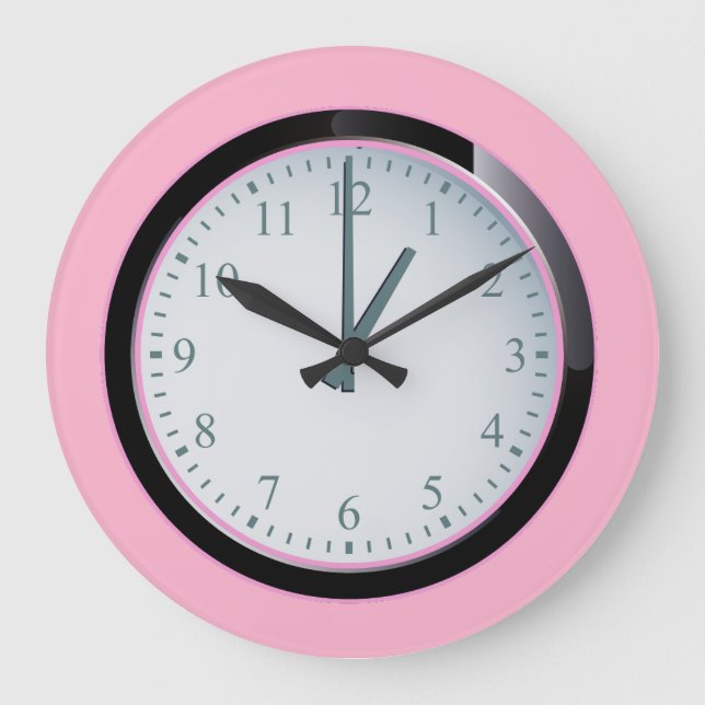 Reloj de pared acrílico rosa redondo y contemporán (Anverso)